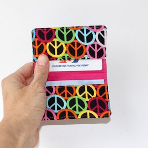 Business Card Holder. Credit Card Holder. Transit Card Holder. Bus Pass Holder. ID Card Holder with Colorful Peace Signs image 4