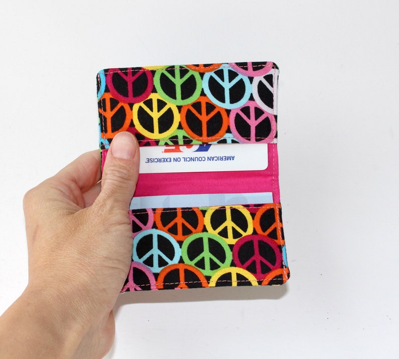 Business Card Holder. Credit Card Holder. Transit Card Holder. Bus Pass Holder. ID Card Holder with Colorful Peace Signs image 4