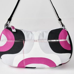 Geometric Shoulder Bag: Pink, Black & Gray Everyday Purse