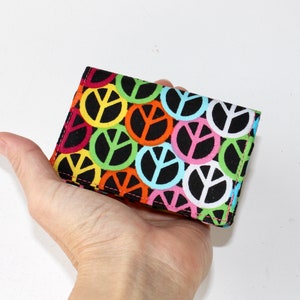 Business Card Holder. Credit Card Holder. Transit Card Holder. Bus Pass Holder. ID Card Holder with Colorful Peace Signs image 3