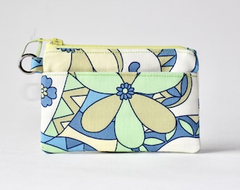 Floral Patchwork Zipper ID Pouch: Small Coin Purse