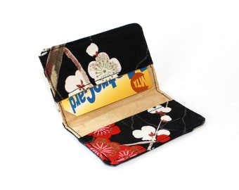 Business Card Holder. Credit Card Holder. Transit Card Holder. Bus Pass Holder. ID Card Holder - Black With Red and White Cherry Blossoms