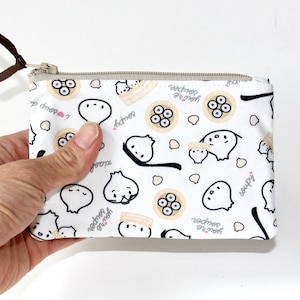 Little Zipper Pouch. Small Zipper Coin Purse. Small Zipper Bag with Baos, Soup Dumplings, Xiao Long Baos, Steamed Buns, Dim Sum