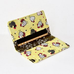 Chicken Print Card Holder: Fabric Business Card Case