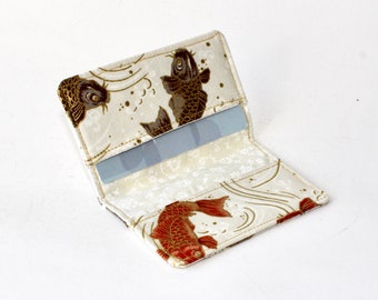 Business Card Holder. Credit Card Holder. Transit Card Holder. Bus Pass Holder. ID Card Holder - Orange and Green  Koi Fish