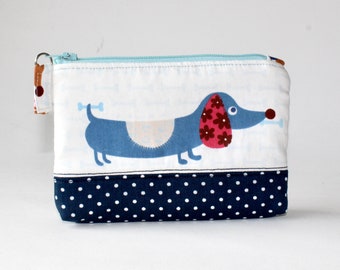 Small Zipper Pouch. Small Zipper Coin Purse. Dog Pouch. Small Zipper Bag with Dachshunds, Doxies, Wiener Dogs, Weenies