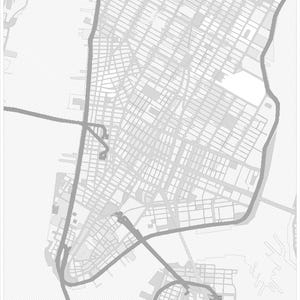 mapa lower manhattan, grafika pdf, do wydrukowania