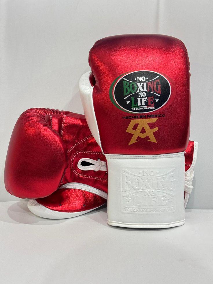 Personalized Leather Boxing Gloves - Training, "No Boxing Life"