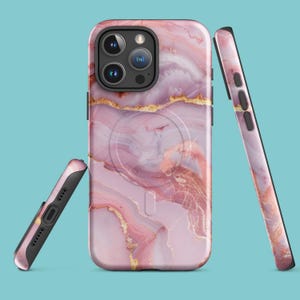 Marble Print iPhone Case Elegant iPhone 14 to 16 Pro Max Case Sleek Marble Phone Cover Aesthetic Gift for Her or Him MagSafe Tough Case