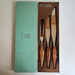 Washington Forge Town & Country Fleetwood 3-Teiliges Schnitzbesteck mit Tablett Vintage