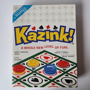 ¡Kazink! Juego de cartas de mesa 100 % completo, Jax Ltd., creadores de Sequence 2004 Fun