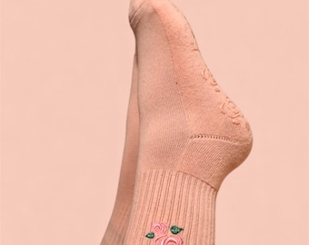 Peach Rose Pilates Grip Strumpor | Barre & Reformer, Halkfria Yoga