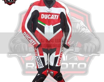 Inspired Ducati Cowhide Leather Motorcycle Suit | Customizable Racing Armor - Gift for him - Biker gifts