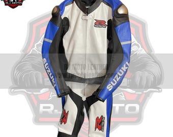 Inspirerad Suzuki GSXR motorcykelracingdräkt - Racing Moto Biker-dräkt - MotoGP-stilutrustning