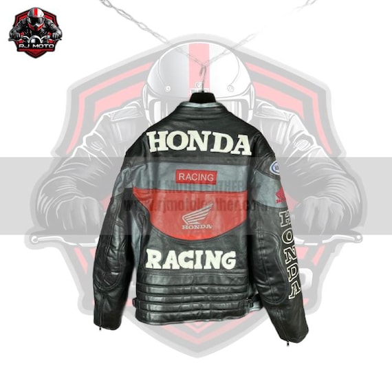 Inspired Honda Jacket - Honda Racing Leather Motorcycle 90s Jacket