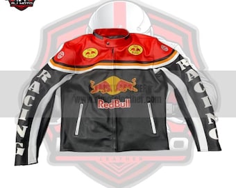 Inspired Redbull Jacket - Redbull Jackets - Handmade Racing Style Leather - Gifts for bikers