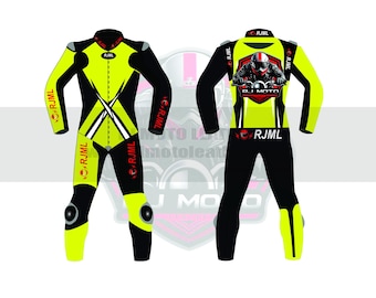 Aangepast rundleer motorracepak | CE-pantser, getailleerde pasvorm - Biker Gifts