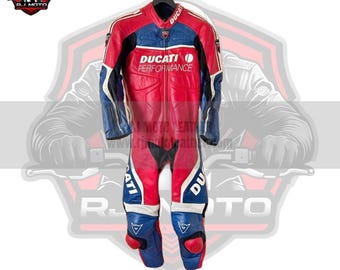Inspired Ducati MotoGP Style Leather Motorcycle Suit | Customizable - Biker Gifts