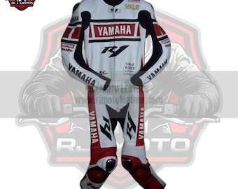 Yamaha Inspired Leather Motorcycle Racing Suit | Custom MotoGP Style - Biker Gifts