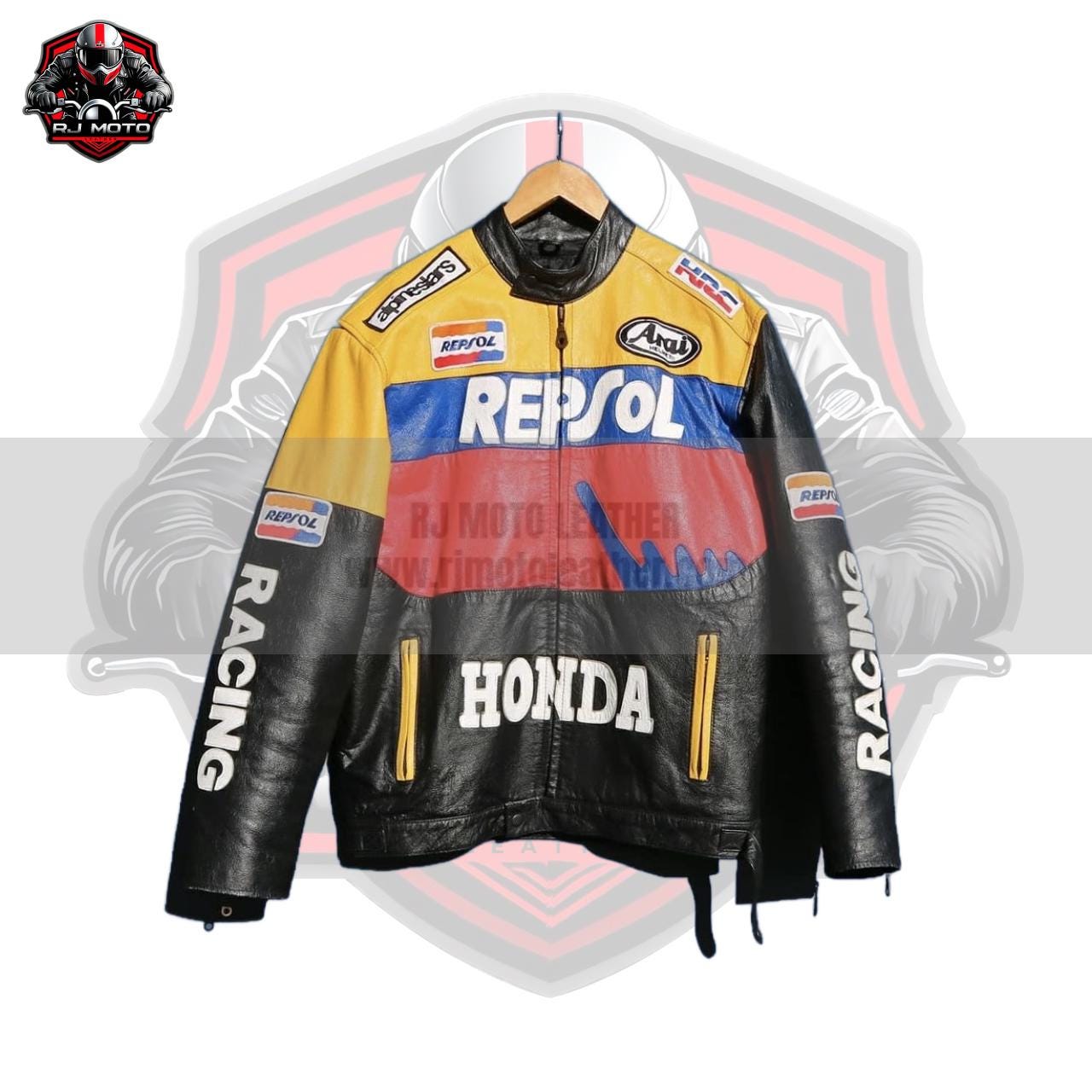 Honda Repsol Leather Racing Jacket | 90s Style Motorbike Jacket