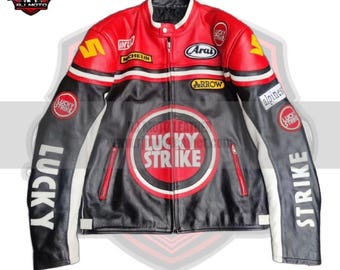 90年代のランニングレザージャケット、ラッキーストライクチーム