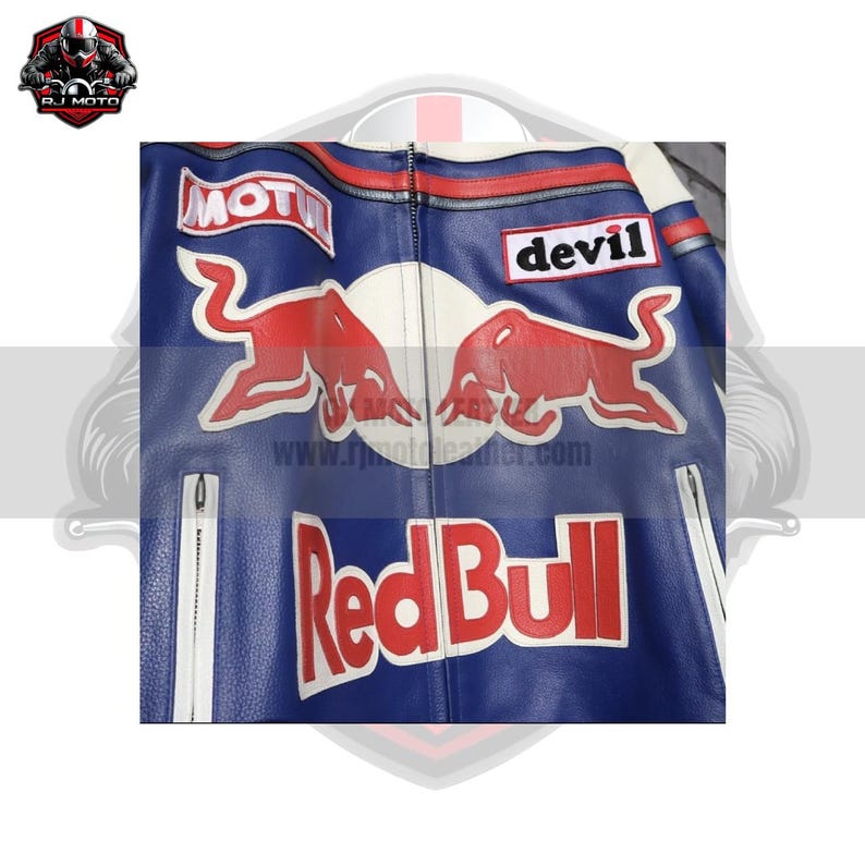 Handmade Redbull F1 Inspired Leather Motorcycle Jacket – Racing Biker ...