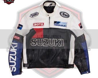 スズキ GSX-R バイク用 CE 認証 牛革レザージャケット（迷彩柄）全色