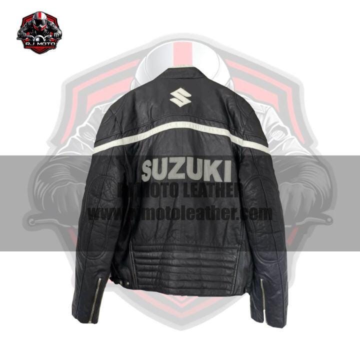 ハンドメイド風スズキレーシングレザーバイクジャケット | 90年代