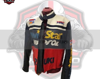 RARE! Vintage 80s Walter Wolf Suzuki Racing Team Leather Jacket