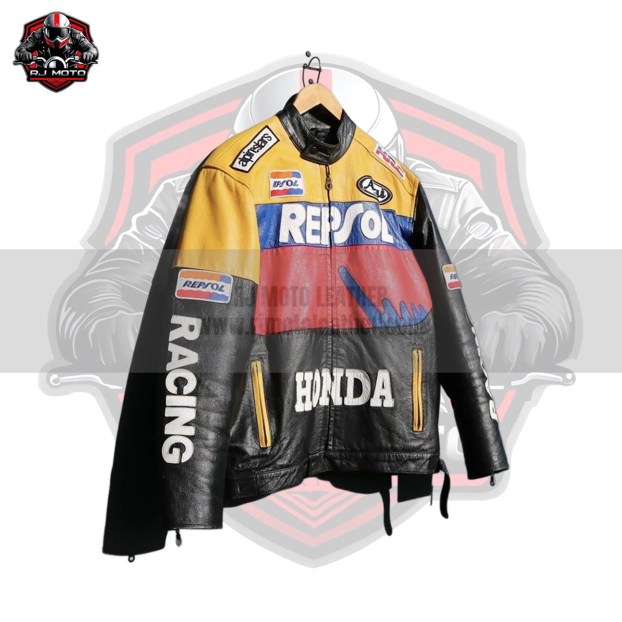 Honda Repsol Leather Racing Jacket | 90s Style Motorbike Jacket