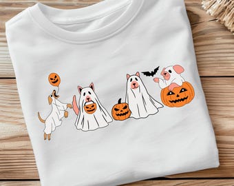 Retro Ghost Dog PNG: Spooky Halloween Digital Art (Digital Download)