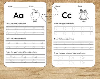 26 ABC Letters Tracing Sheets Preschool-Kindergarten Handwriting and Phonics Worksheet PDF