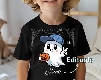 Personalized Halloween Ghost PNG: Kid Names, Family Matching (Digital Download)