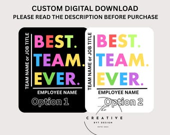 Custom Team Shirt Design, Personalized Team Name (Digital Download)