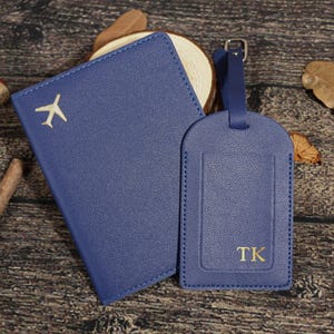 Personalized Leather Passport Holder & Luggage Tag,Custom Passport Cover,Bridal Groom Party Favors,Honeymoon gift,Travel Gifts,Gifts For Her