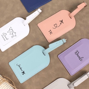 Monogrammed Luggage Tags, Personalized Leather Luggage Tag,Custom Wedding Luggage Tag,Travel Gift for Her,Bridesmaid Gifts,Christmas Gifts