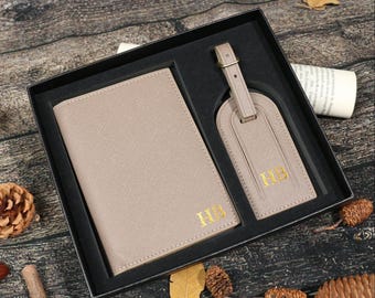 Personalised Passport Holder & Luggage Tag ,Custom Passport Wallet ,Wedding Gift,Travel Gift for Her ,Groomsmen Proposal, Travel Accessories