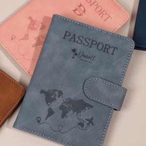 Funda para pasaporte, Funda de cuero personalizada para pasaporte para hombre y mujer, Regalos de cumpleaños, Regalos personalizados