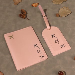 Customized monogrammed leather passport cover luggage tag | Wedding Anniversary Travel Gift | personalized Travel Wallet gift for Father Mum