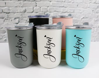 Personalized stainless steel tumbler with name,perfect bridesmaid gift tumbler, personalized girl travel mug, bridesmaid gift cup