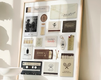 Custom Neutral Matchbook Art Print Template, Printable DIY Matchbox Poster, Anniversary Gift For Boyfriend And Girlfriend, Canva Template