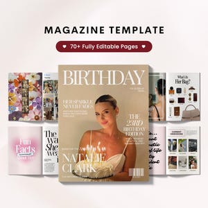 Geburtstags-Magazin Bestie Geschenkvorlage, Benutzerdefiniertes Geburtstagsgeschenk für Mädchen Bester Freund, druckbares Geburtstagsandenken, Geschenk für Sie, Canva-Vorlage