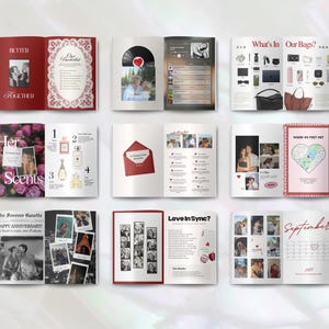 Canva Couple Magazine Template, Personalized One Year Anniversary Gift For Boyfriend and Girlfriend, Gifts For Him And Her image 7