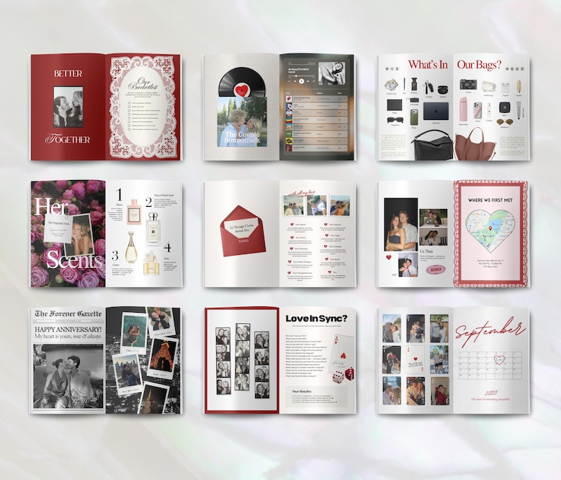 Canva Couple Magazine Template, Personalized One Year Anniversary Gift For Boyfriend and Girlfriend, Gifts For Him And Her image 7