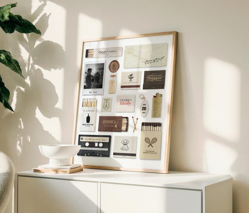 Modelo personalizado para impressão de arte em caixa de fósforos neutra, pôster de caixa de fósforos para imprimir, presente de aniversário para namorado e namorada, modelo do Canva imagem 1