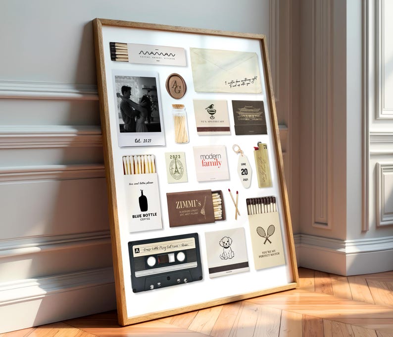 Modelo personalizado para impressão de arte em caixa de fósforos neutra, pôster de caixa de fósforos para imprimir, presente de aniversário para namorado e namorada, modelo do Canva imagem 2