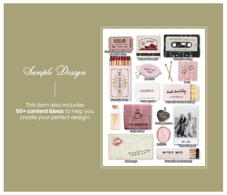 Custom Pink Matchbook Art Print Template, Printable DIY Matchbooks ...