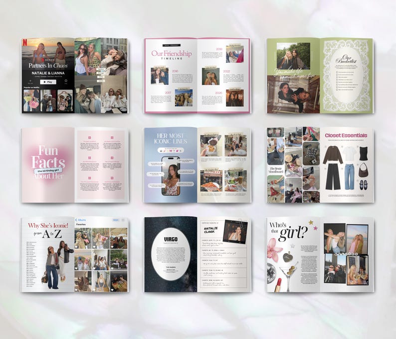 Birthday Magazine Bestie Gift Template, Custom Birthday Gift For Girl Best Friend, Birthday Keepsake Gift For Her, Canva Template, 009 image 4