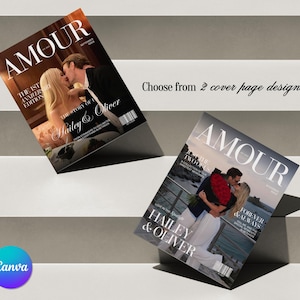 Canva Couple Magazine Template, Personalized One Year Anniversary Gift For Boyfriend and Girlfriend, Gifts For Him And Her image 5