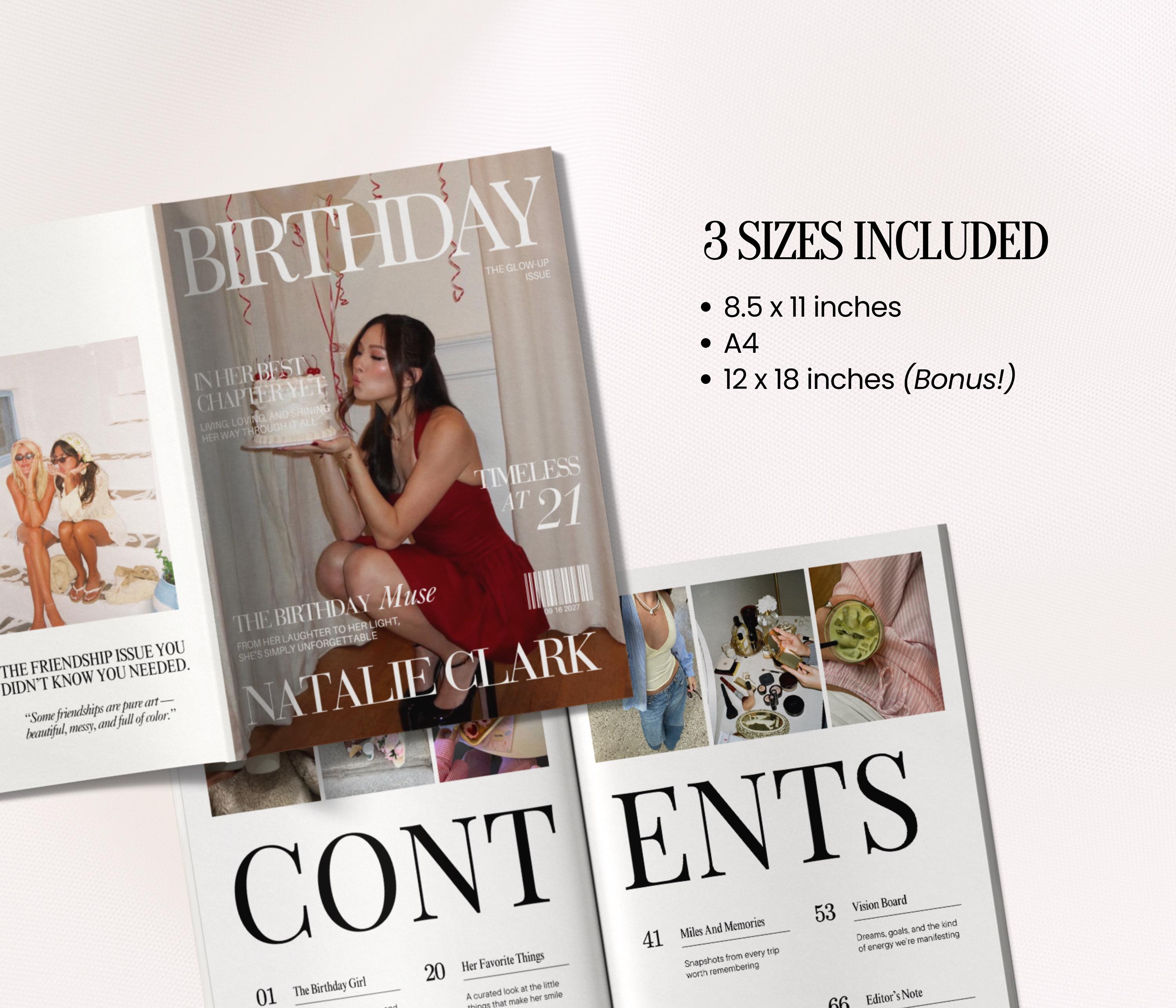 Bestie Birthday Gift Magazine Template, Custom 21st Birthday Gift for ...